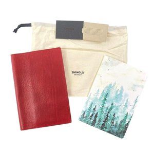 Shinola Red Leather Journal Cover 80pg Notebook and Dust Cover